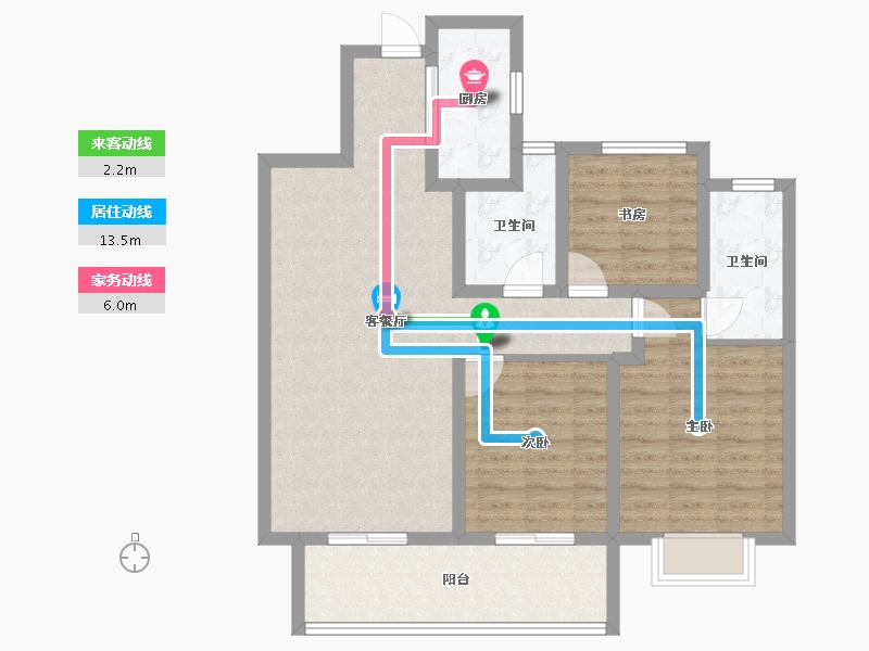 江苏省-扬州市-吾悦虎踞龙蟠-87.96-户型库-动静线