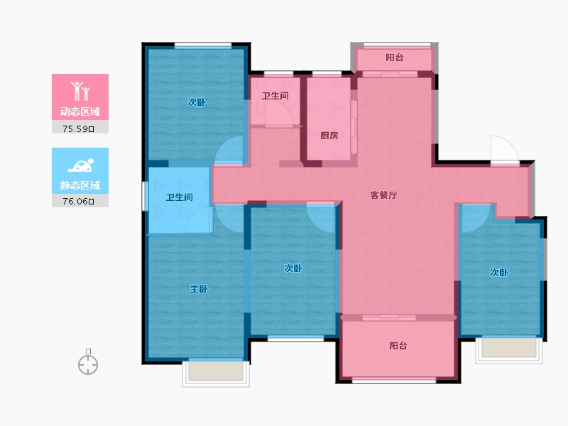 河南省-新乡市-润华翡翠山-136.00-户型库-动静分区