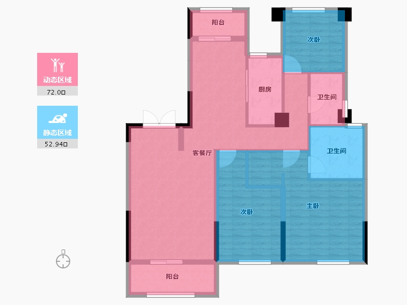 浙江省-宁波市-星悦中心·住宅-112.00-户型库-动静分区