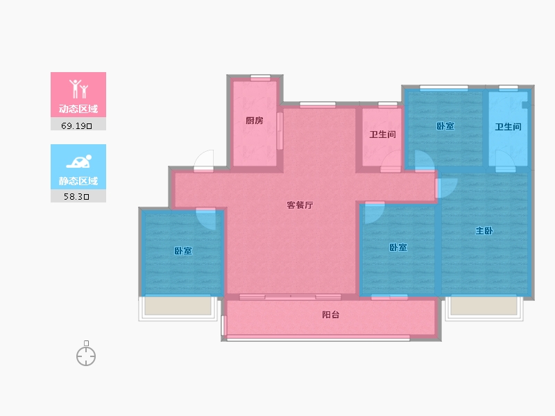 江苏省-南京市-中海·观江樾-113.60-户型库-动静分区