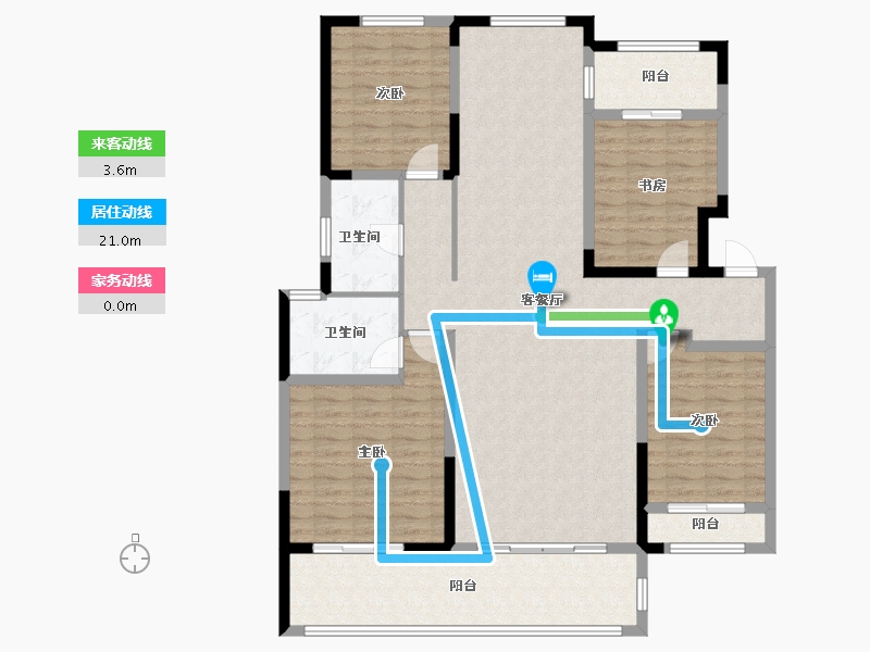 辽宁省-盘锦市-蓝色康桥N区·天玺城-143.58-户型库-动静线