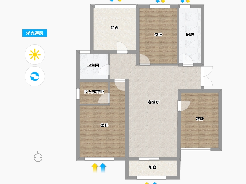 山西省-朔州市-京城港-98.09-户型库-采光通风