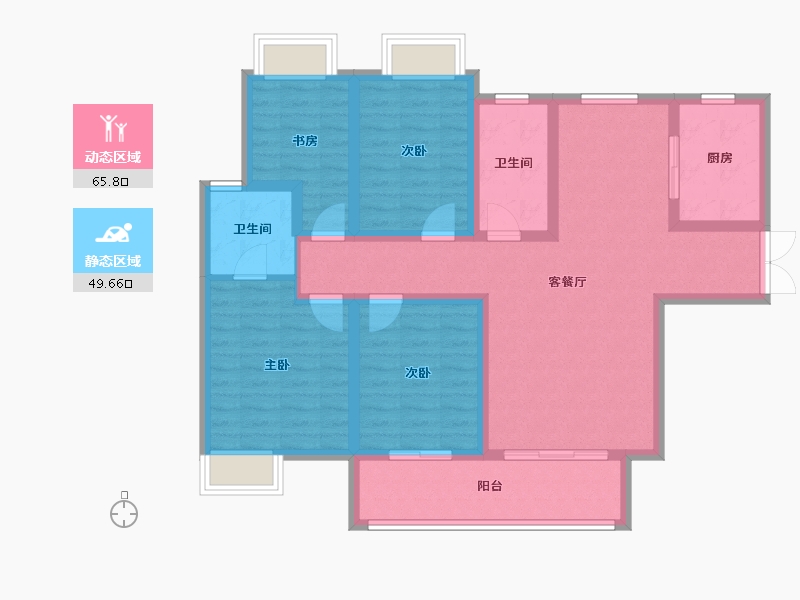 河南省-南阳市-国海•翰林学府-102.31-户型库-动静分区