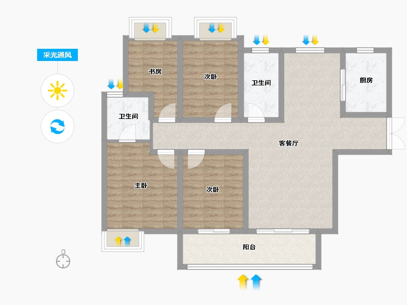 河南省-南阳市-国海•翰林学府-102.31-户型库-采光通风