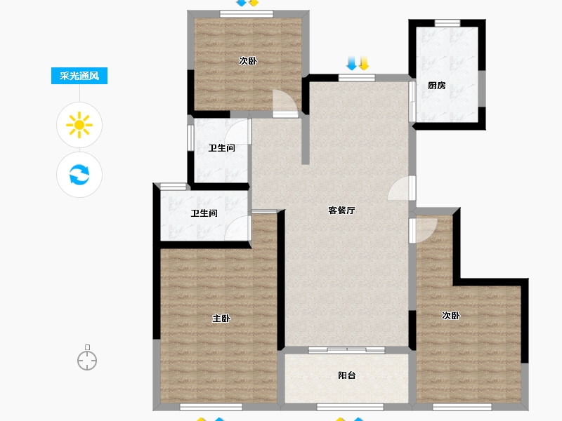 江苏省-镇江市-学府家园-120.00-户型库-采光通风