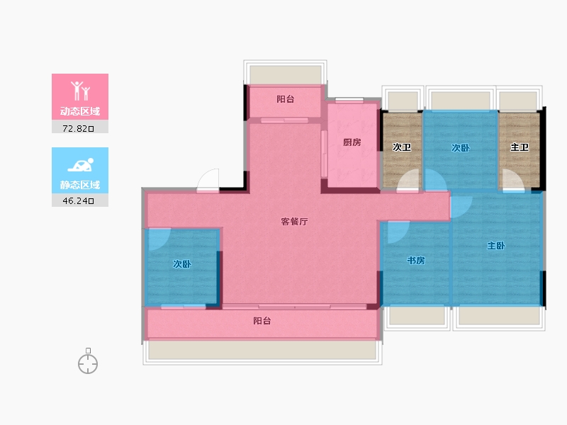 湖南省-郴州市-汝城碧桂园-118.48-户型库-动静分区