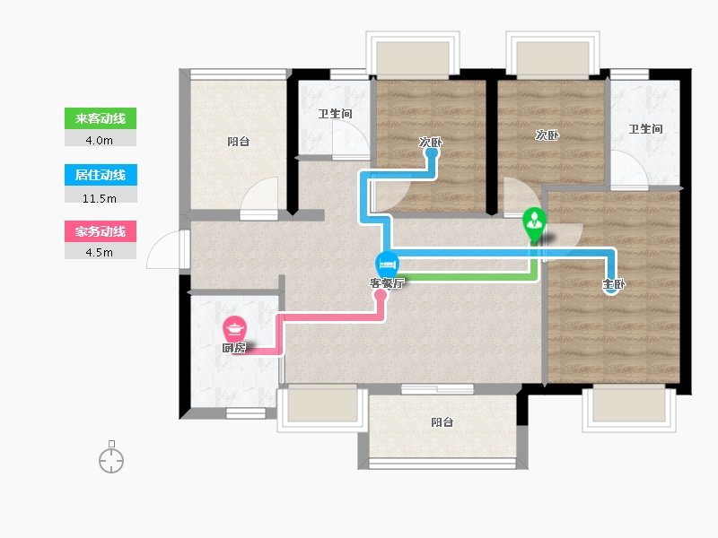 广东省-广州市-保利珑悦-76.00-户型库-动静线