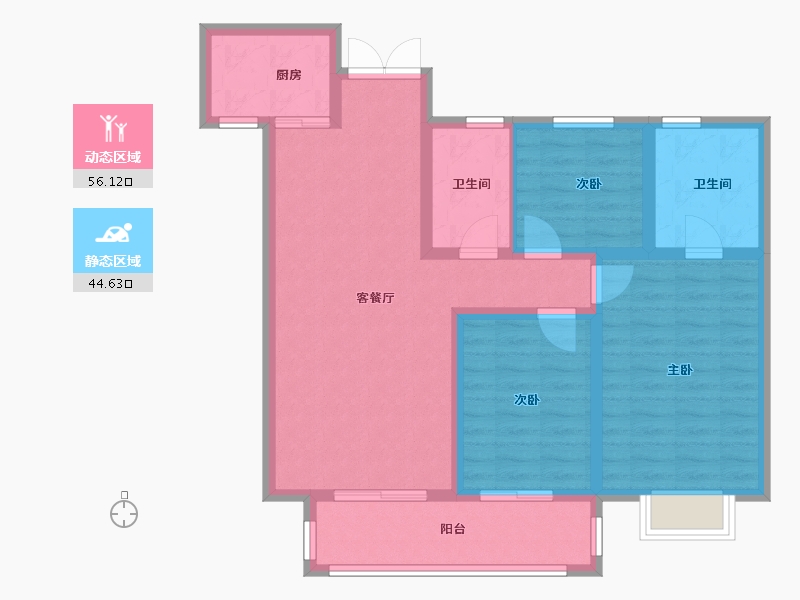 河南省-南阳市-国海•翰林学府-89.75-户型库-动静分区