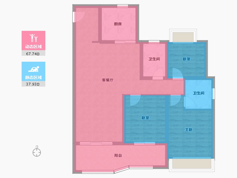 江苏省-南京市-中海·观江樾-94.40-户型库-动静分区