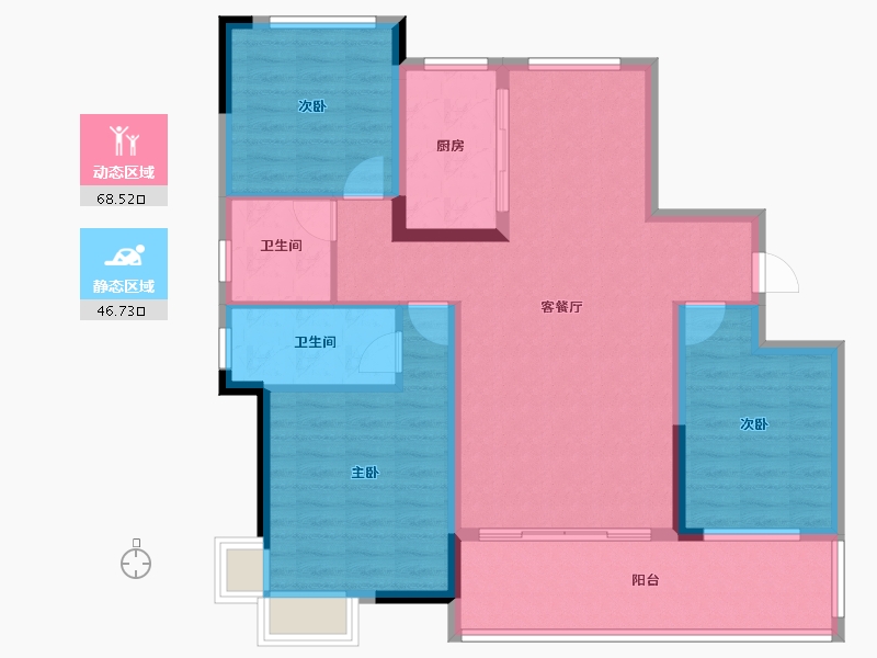 江西省-上饶市-东投·状元府-103.66-户型库-动静分区