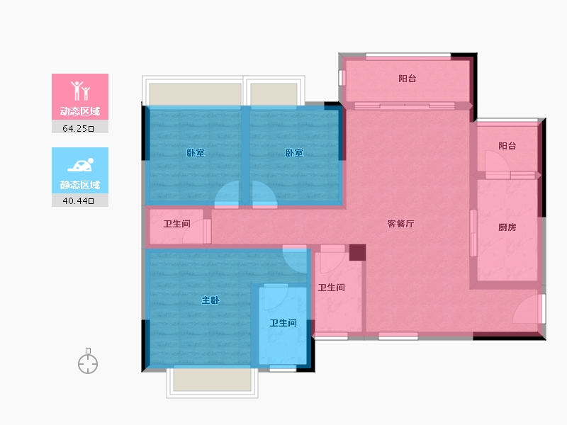 四川省-泸州市-久力丹城领秀-92.06-户型库-动静分区