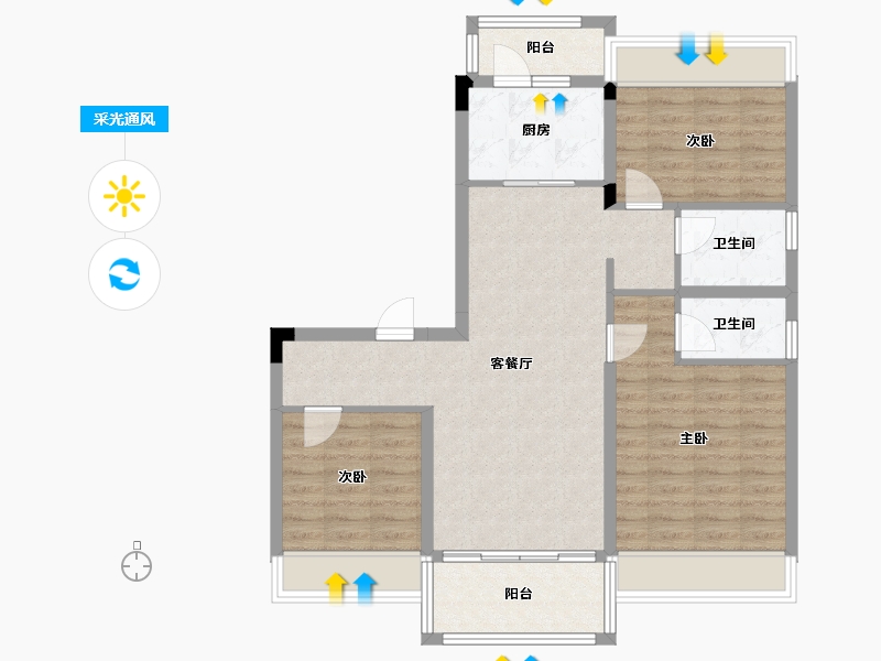 湖南省-湘西土家族苗族自治州-吉首碧桂园-86.43-户型库-采光通风