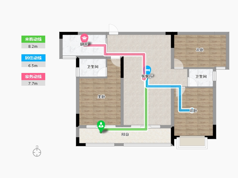 湖南省-湘潭市-东之阳·芙蓉国际-99.16-户型库-动静线