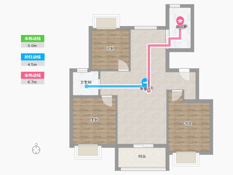 江苏省-扬州市-邗建和瑞苑-75.00-户型库-动静线