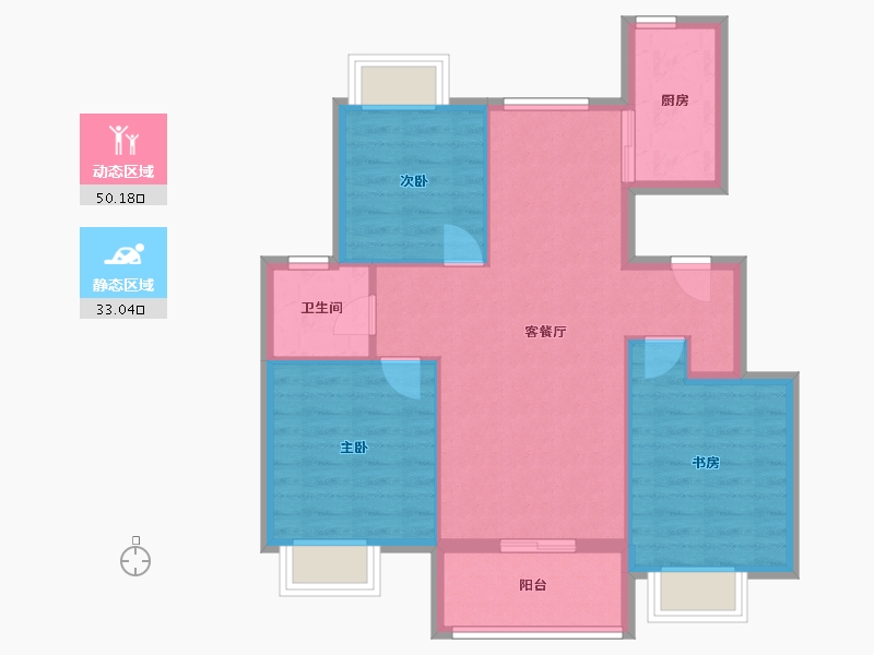 江苏省-扬州市-邗建和瑞苑-75.00-户型库-动静分区