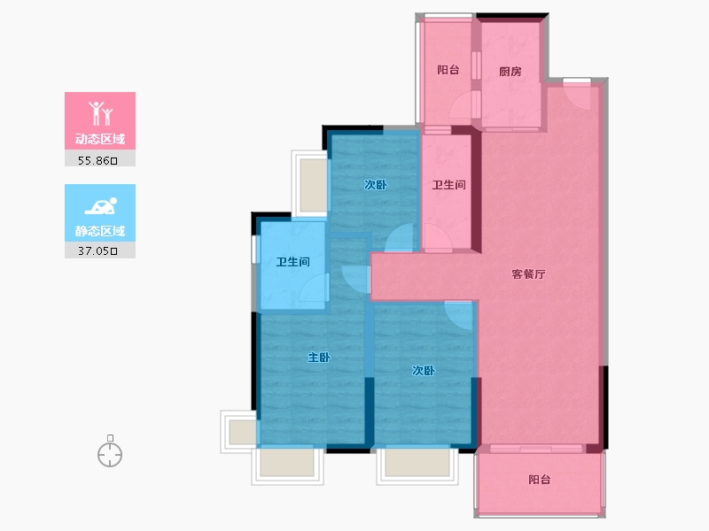 广东省-东莞市-嘉宏锦峯-83.20-户型库-动静分区