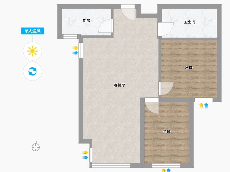 黑龙江省-哈尔滨市-新松樾尚-59.99-户型库-采光通风