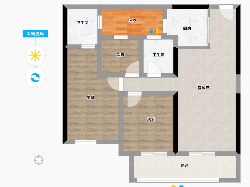 福建省-宁德市-福鼎碧桂园-76.39-户型库-采光通风