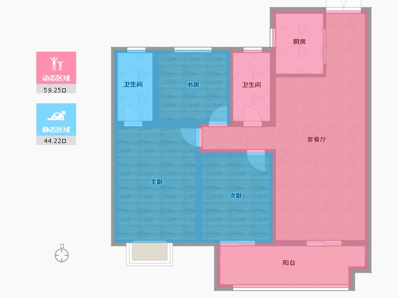 江苏省-扬州市-吾悦虎踞龙蟠-92.00-户型库-动静分区