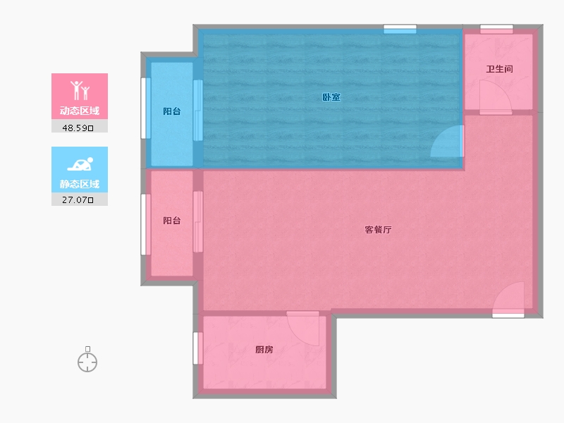 山西省-太原市-智诚·御河骏景D区-69.19-户型库-动静分区