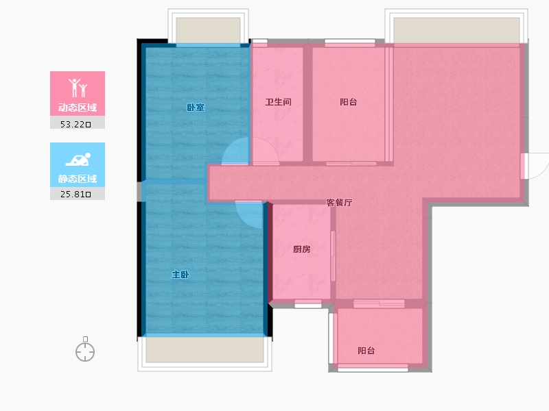 广东省-珠海市-阳光一号-70.40-户型库-动静分区