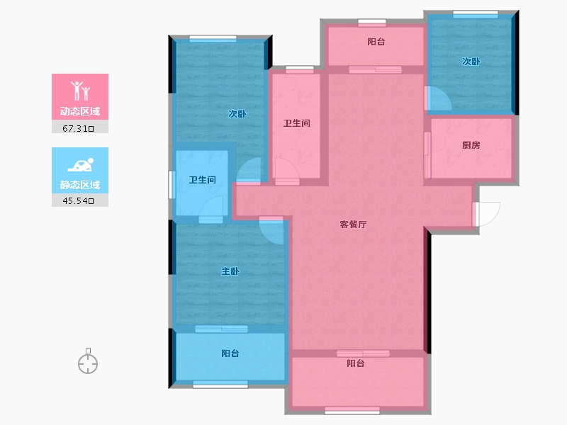 湖南省-常德市-石门东城世家-99.51-户型库-动静分区