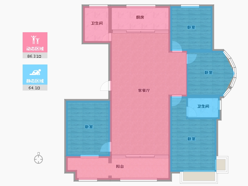 山东省-聊城市-利元馨城-137.60-户型库-动静分区