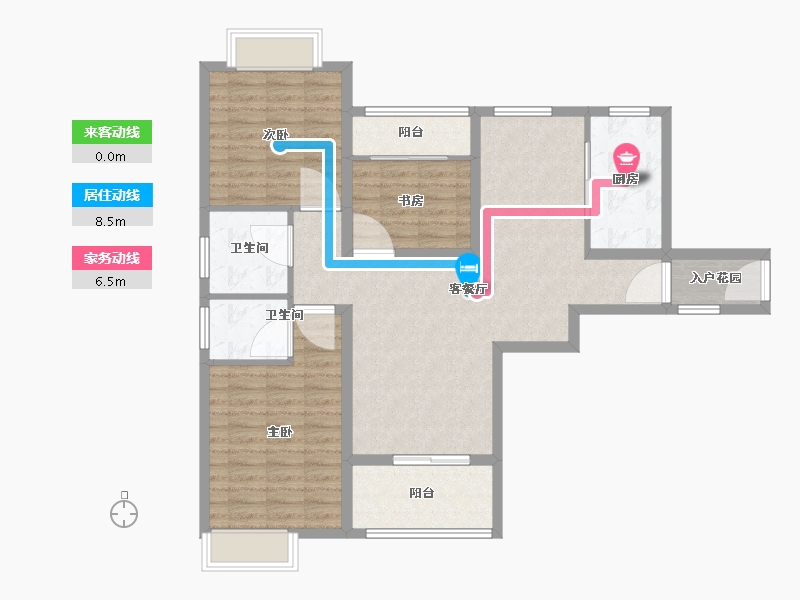 江西省-新余市-御天城·蟠龙居南区·B-98.00-户型库-动静线