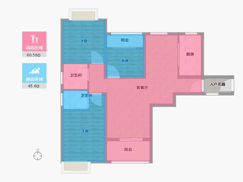 江西省-新余市-御天城·蟠龙居南区·B-98.00-户型库-动静分区