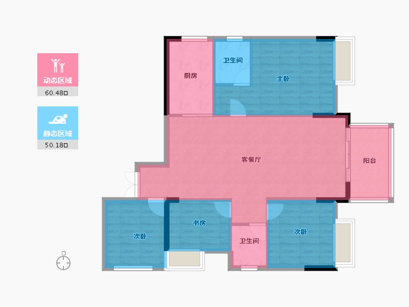 四川省-泸州市-蔺郎锦绣山水印象-100.64-户型库-动静分区