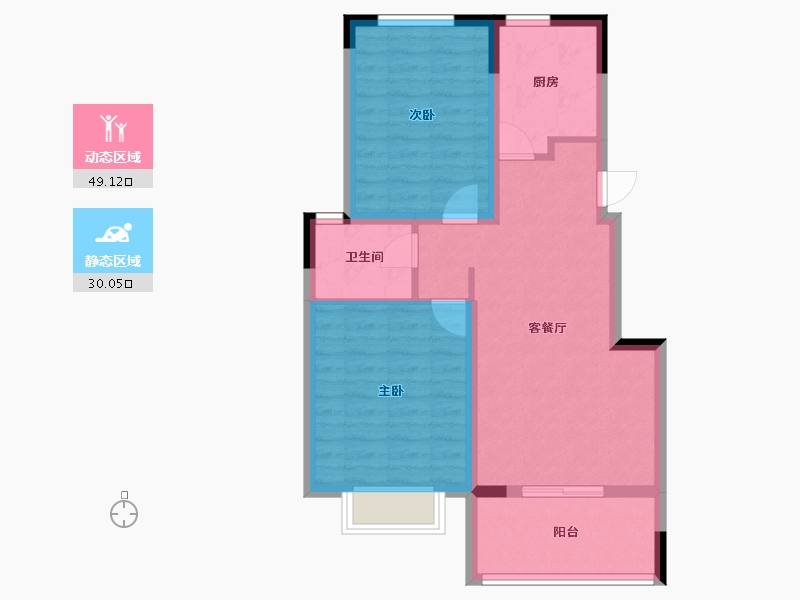 江苏省-扬州市-石柱山国际康养城-70.68-户型库-动静分区