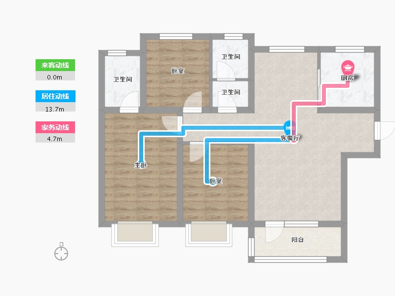 河北省-唐山市-禹洲嘉誉瀞湖-78.76-户型库-动静线