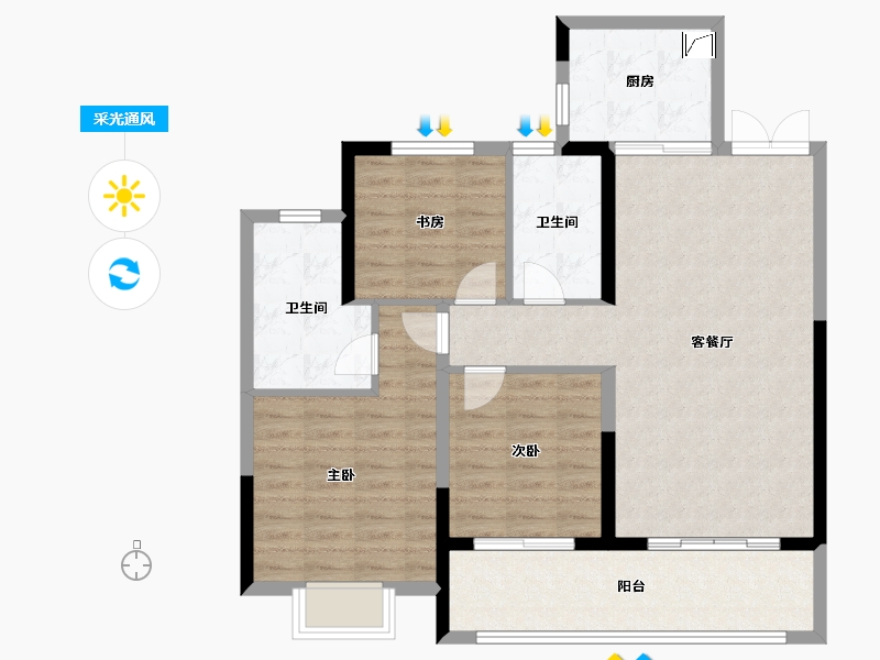 江苏省-盐城市-新城悦隽首府-92.01-户型库-采光通风