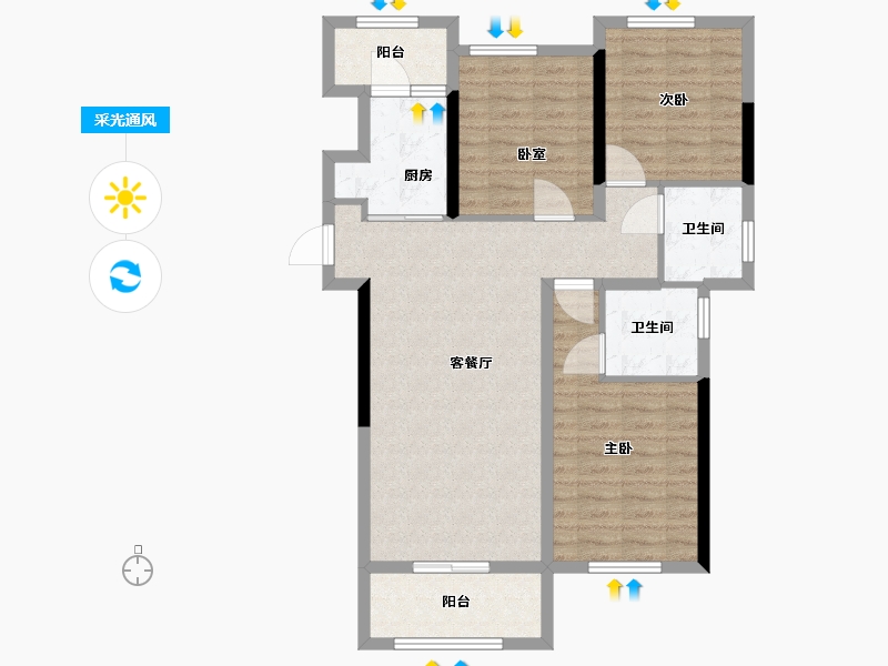 四川省-泸州市-学士山公园城-90.00-户型库-采光通风