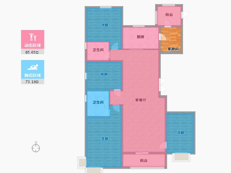 山西省-太原市-怡佳·天一城-149.60-户型库-动静分区