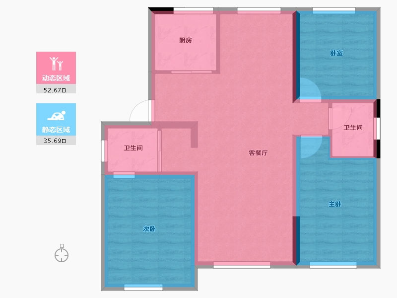 吉林省-吉林市-苏宁•悦兰湾-78.64-户型库-动静分区