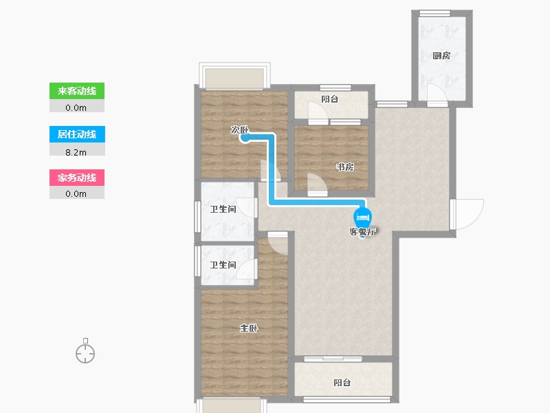 江西省-新余市-御天城·蟠龙居南区·B-97.05-户型库-动静线