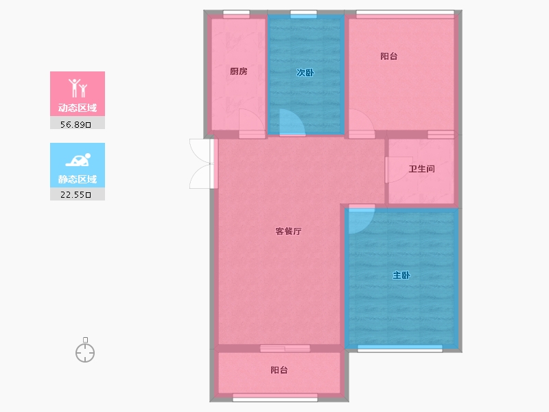 山西省-朔州市-京城港-70.93-户型库-动静分区