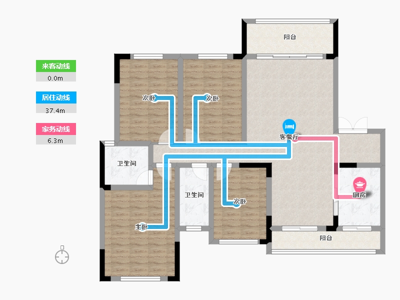 贵州省-黔西南布依族苗族自治州-万聚·公园城-130.03-户型库-动静线