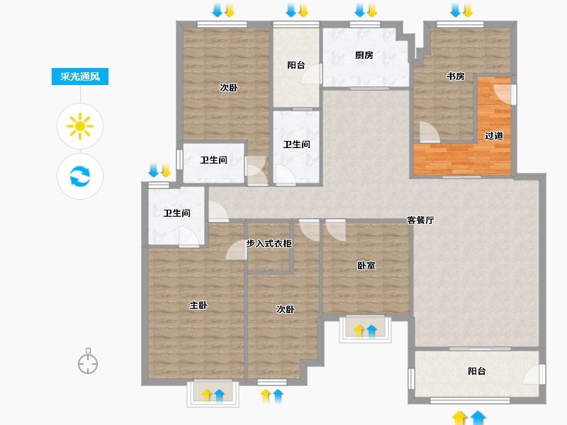 江苏省-苏州市-合景峰汇国际-三期-170.00-户型库-采光通风