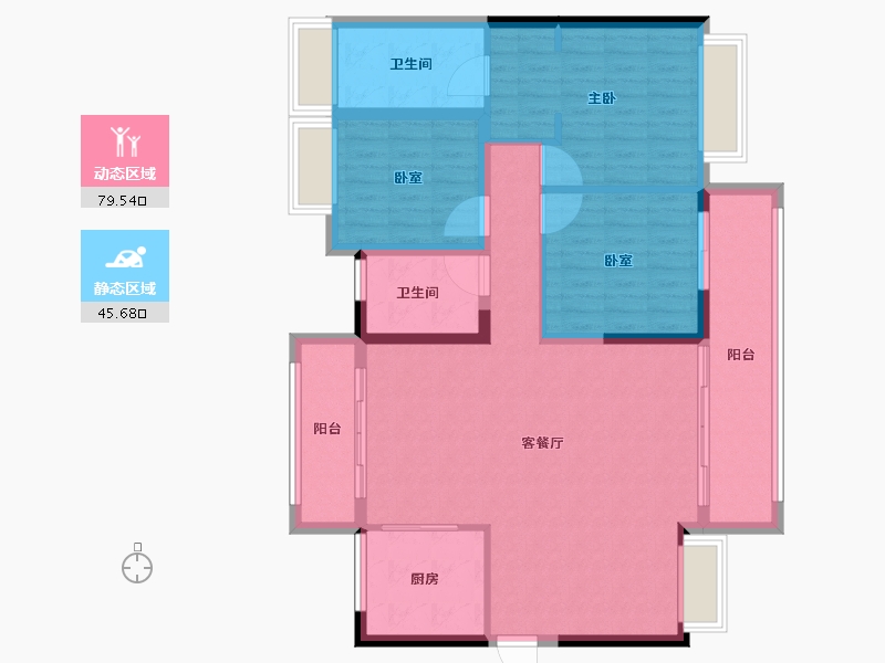 广东省-珠海市-优特绿城桂语香山住宅-113.60-户型库-动静分区