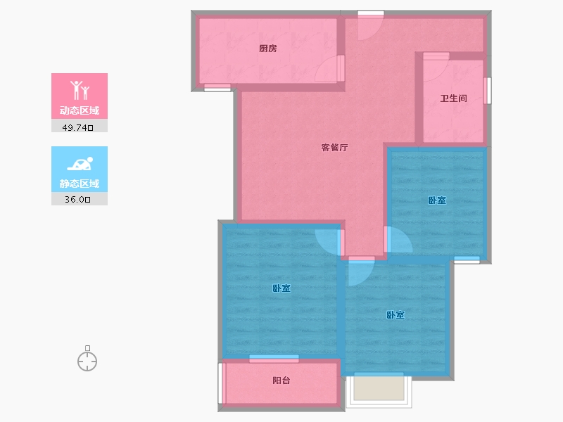 甘肃省-平凉市-兴盛茗馨佳园-75.19-户型库-动静分区