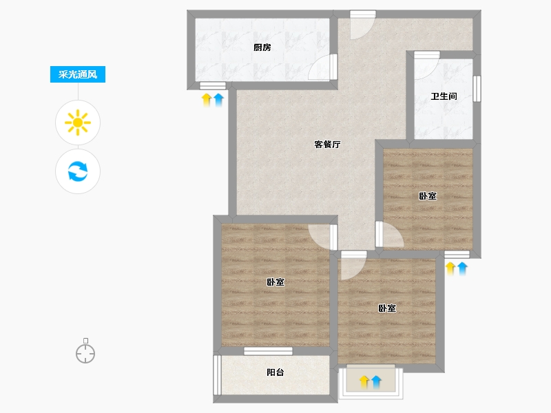 甘肃省-平凉市-兴盛茗馨佳园-75.19-户型库-采光通风