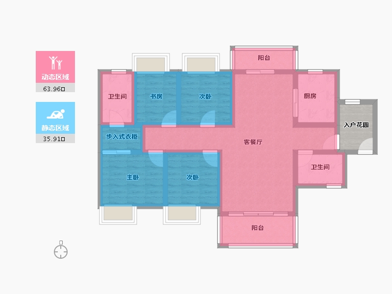 广东省-东莞市-金色半山-91.68-户型库-动静分区