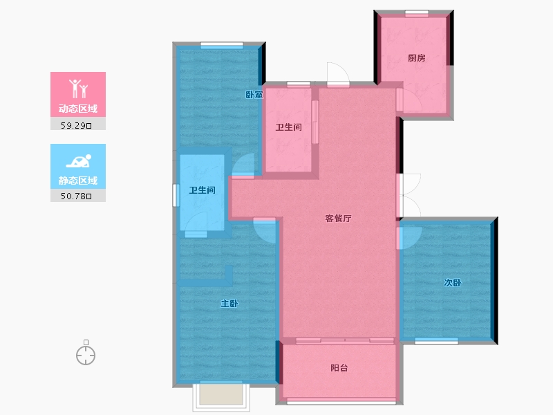 河北省-承德市-中冶兴隆新城·红石郡-97.93-户型库-动静分区