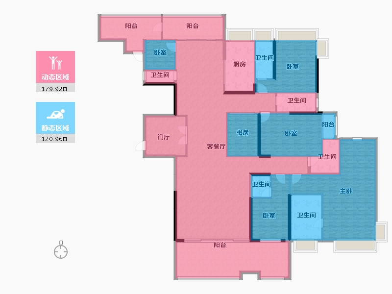 广东省-梅州市-艺展熙园-275.77-户型库-动静分区