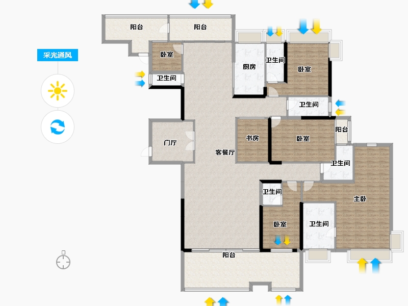 广东省-梅州市-艺展熙园-275.77-户型库-采光通风