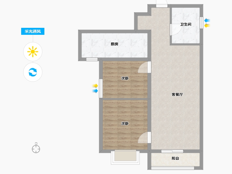 山西省-朔州市-京城港-72.00-户型库-采光通风