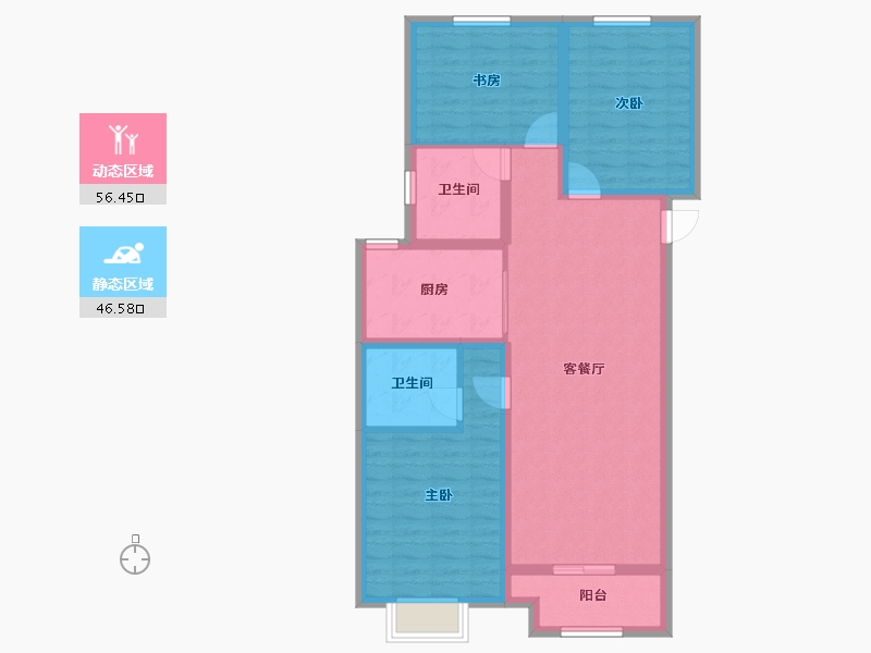 山西省-太原市-阳光·汾河湾D区-92.13-户型库-动静分区