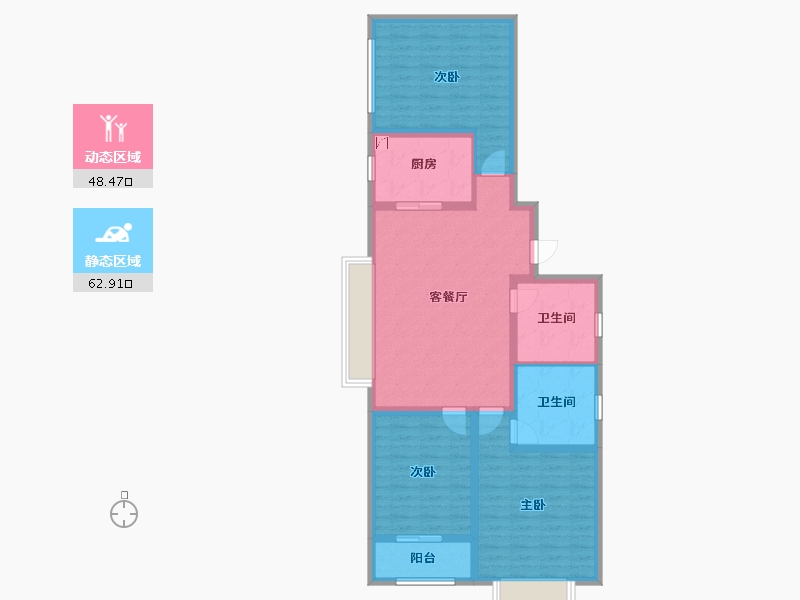 山西省-太原市-晶峰･晓园-99.54-户型库-动静分区